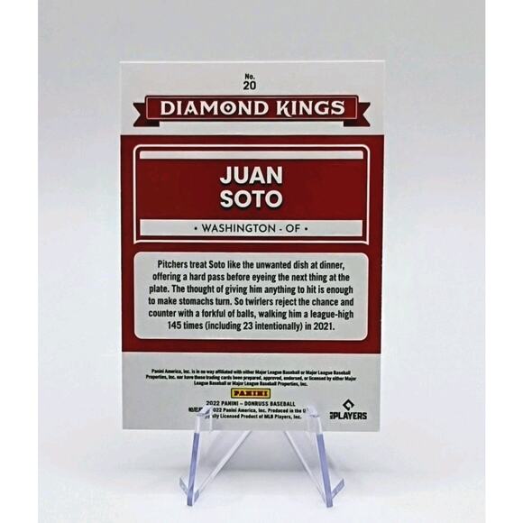 2022 Panini Donruss - Diamond Kings Juan Soto #20 Holo Orange REFRACTOR - Picture 5 of 5